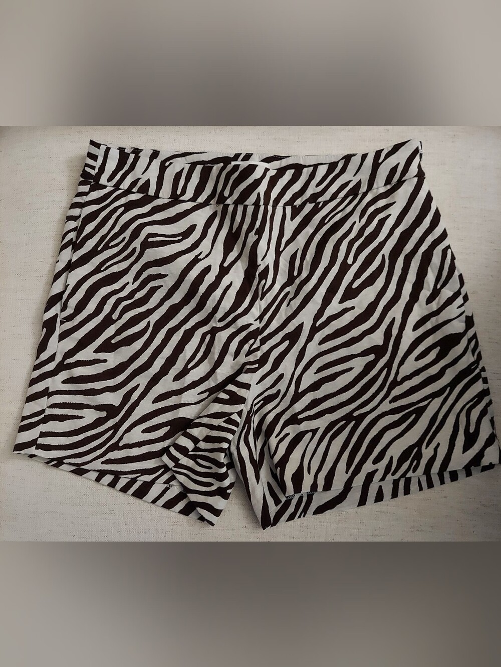 Zebra Print Women’s Shorts - Black and White. Size 10. B-259